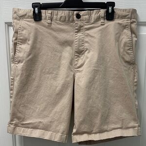 Daniel Hechter Beige Flat-Front Cotton Shorts